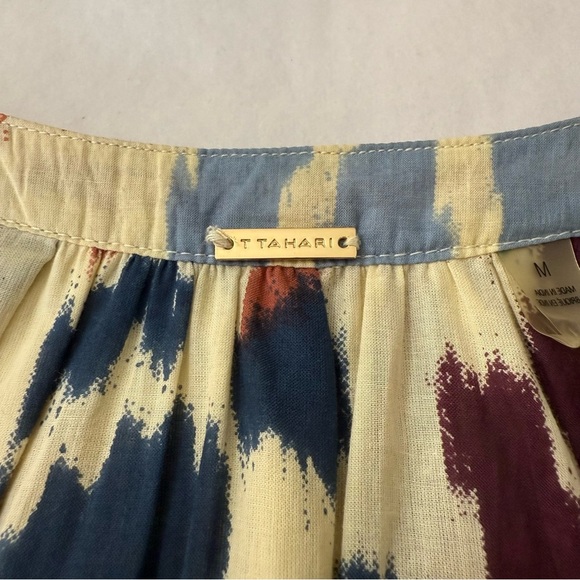 T Tahari Tiered Sleeveless Multicolor Print Maxi Dress Size Medium Pockets - Picture 6 of 10